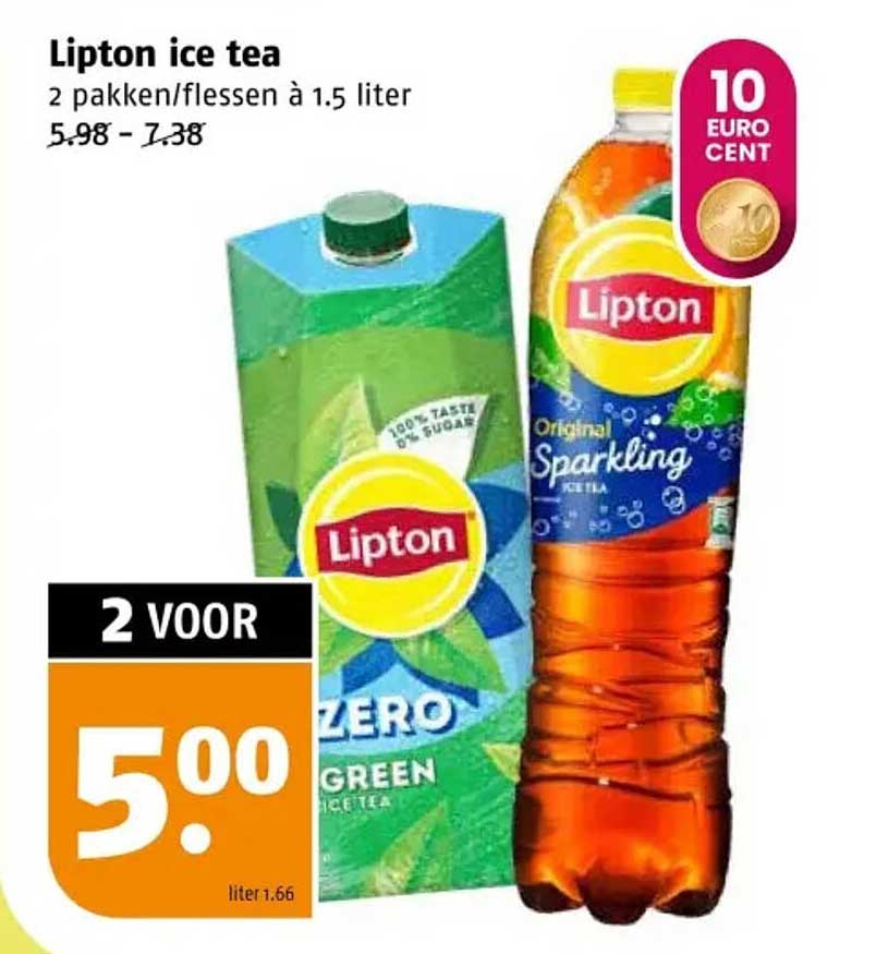 Lipton ice tea 2 pakken/flessen à 1.5 liter