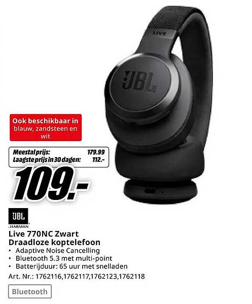 Live 770NC Zwart Draadloze koptelefoon