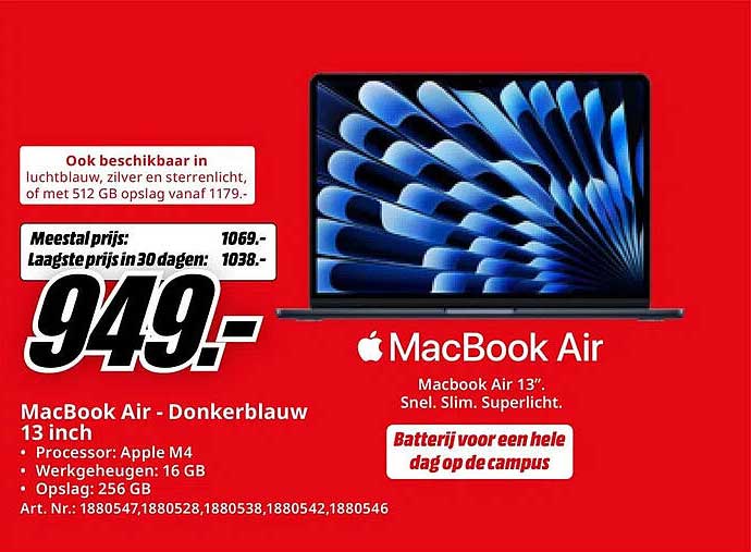 MacBook Air - Donkerblauw 13 inch