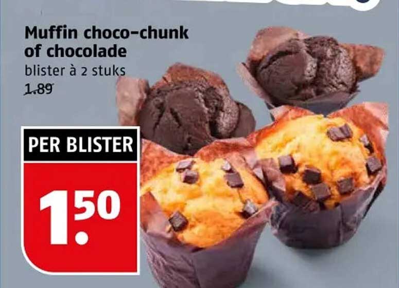 Muffin choco-chunk of chocolade