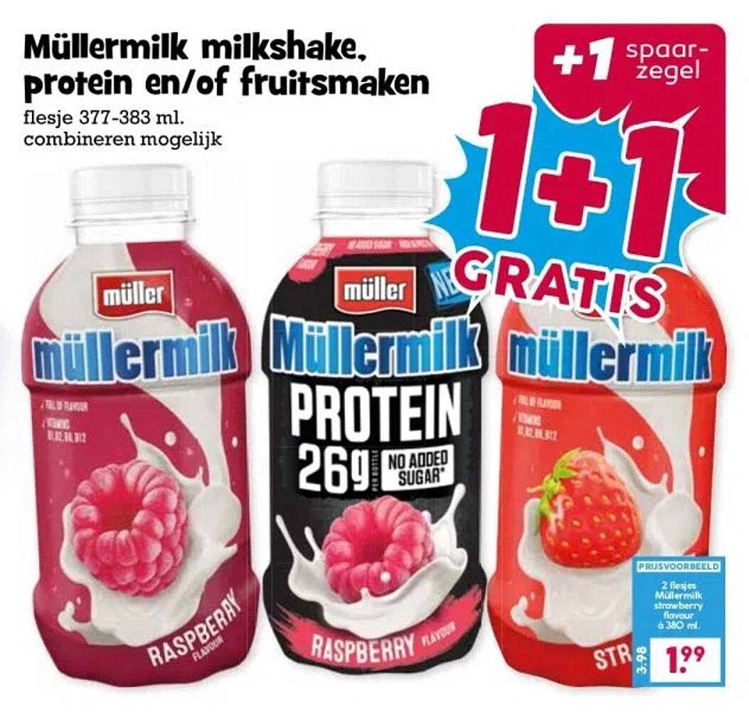 Müllermilk milkshake, protein en/of fruitsmaken