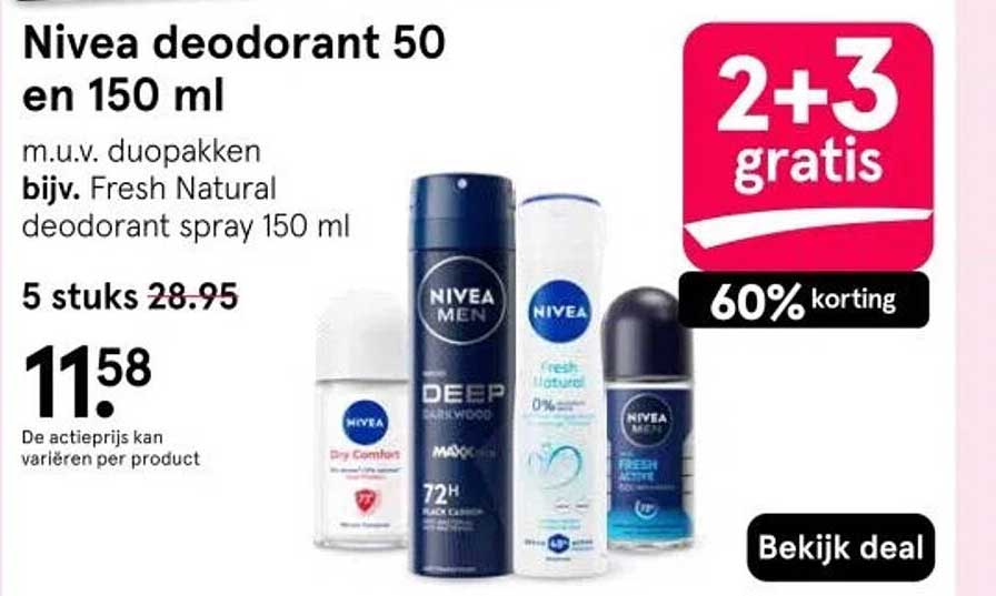 Nivea deodorant 50 en 150 ml