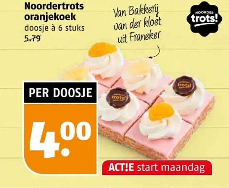 Noordertrots oranjekoek doosje à 6 stuks