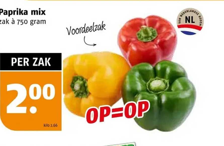 Paprika mix zak à 750 gram