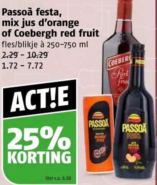 Passoã Festa, mix jus d'orange of Coebergh red fruit