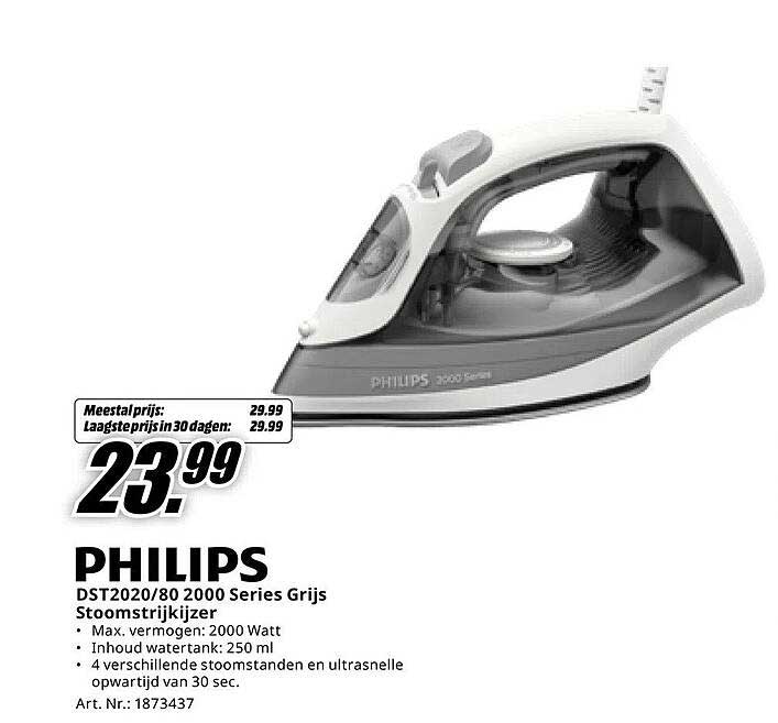 PHILIPS DST2020/80 2000 Series Grijs Stoomstrijkijzer