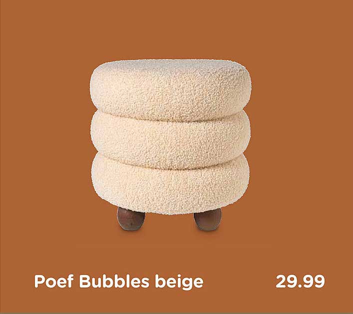 Poef Bubbles beige