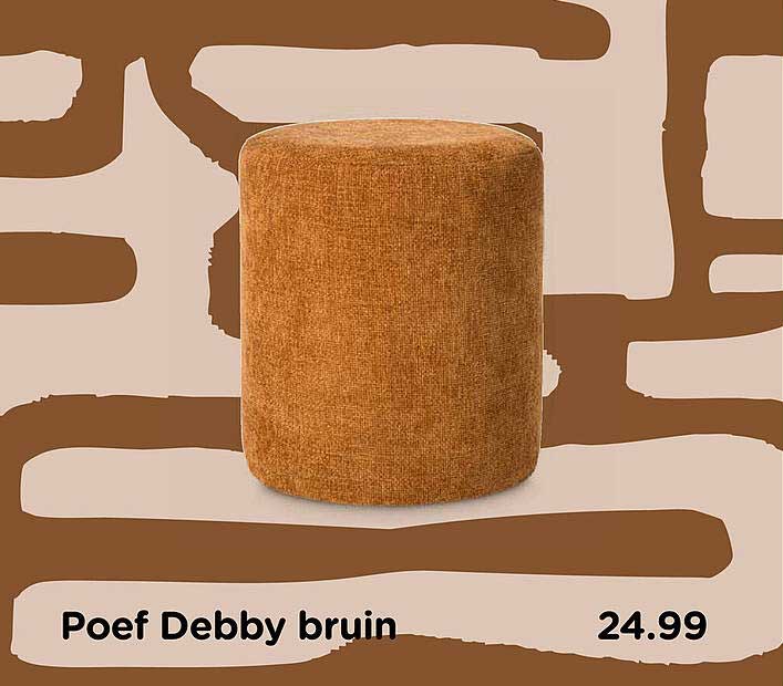 Poef Debby bruin