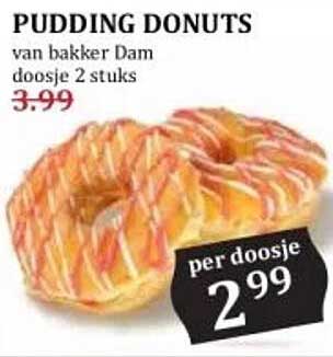 PUDDING DONUTS van bakker Dam doosi 2 stuks