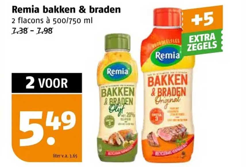 Remia bakken & braden 2 flacons à 500/750 ml