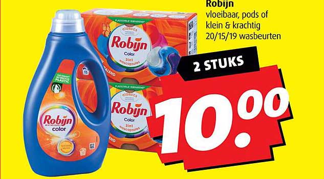 Robijn vloeibaar, pods of klein & krachtig 20/15/19 wasbeurten