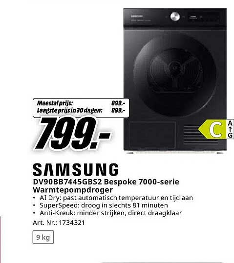 Samsung DV90BB7445GBS2 Bespoke 7000-serie Warmtepompdroger