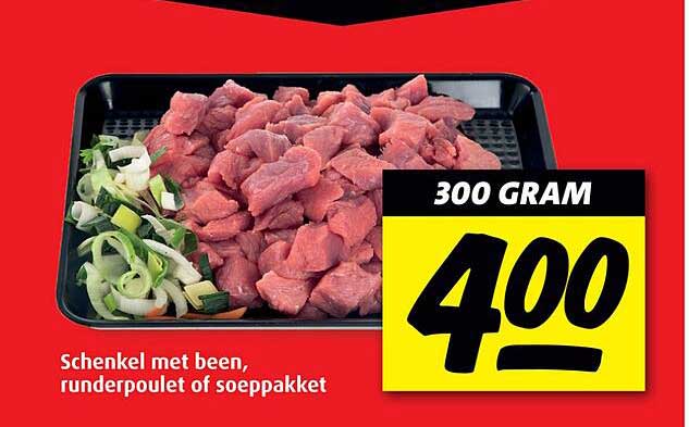 Schenkel met been, runderpoulet of soeppakket