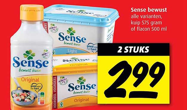 Sense bewust, alle varianten, kuip 575 gram of flacon 500 ml