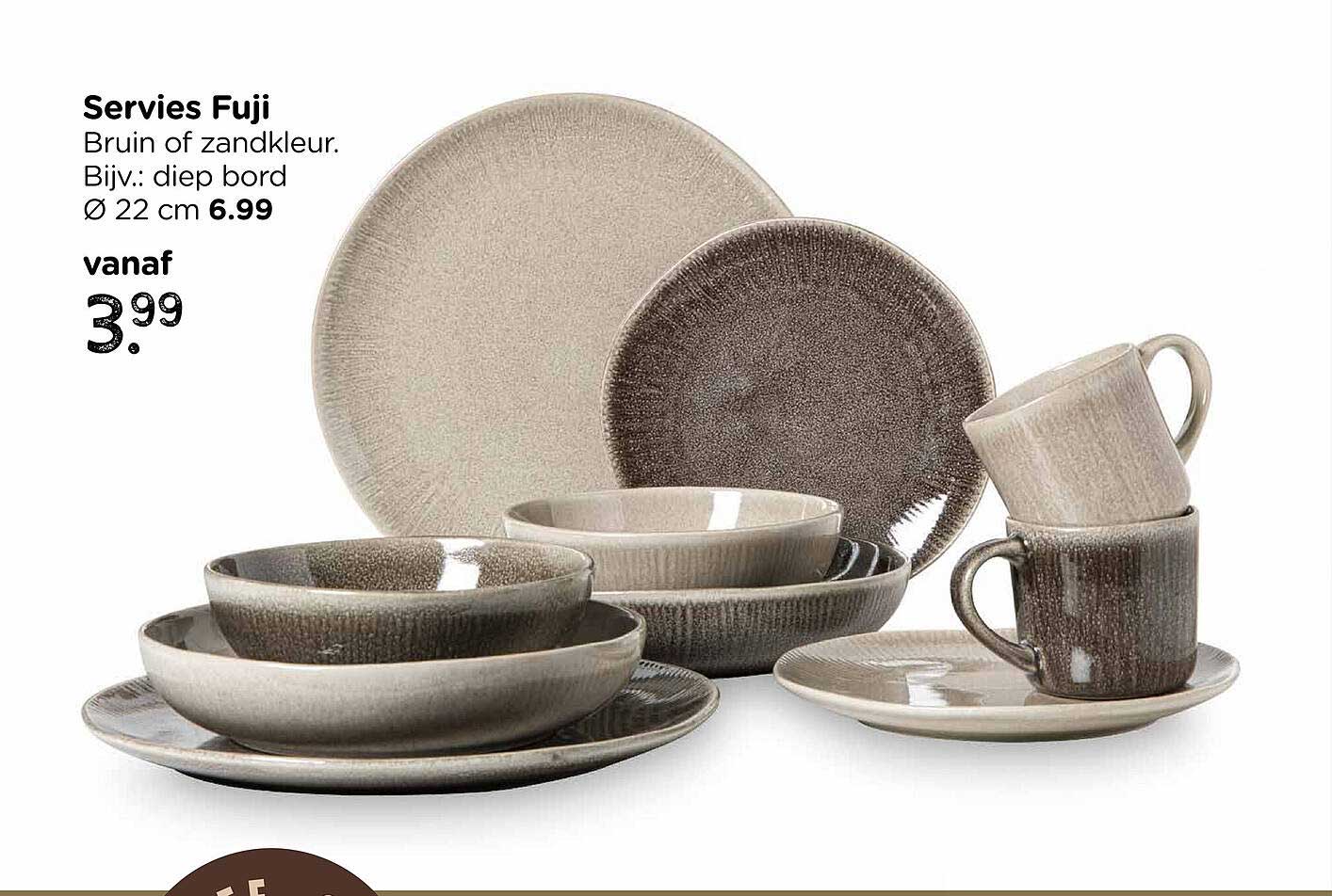 Servies Fuji Bruin of zandkleur
