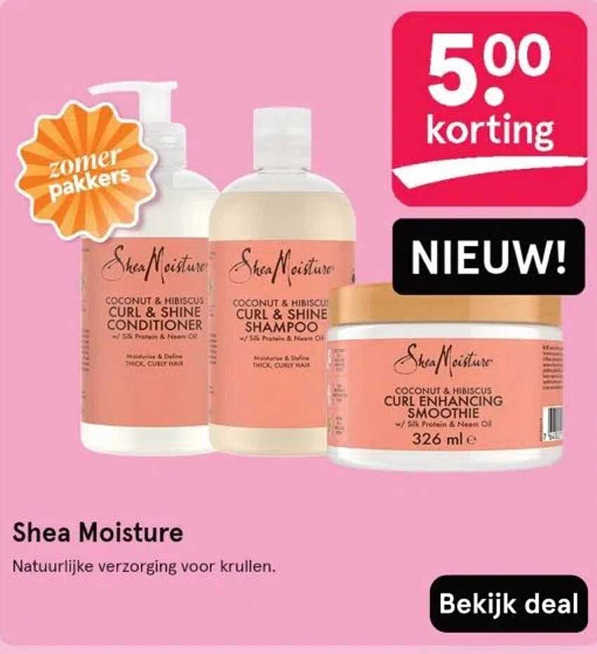 Shea Moisture Coconut & Hibiscus Curl & Shine Shampoo en Conditioner