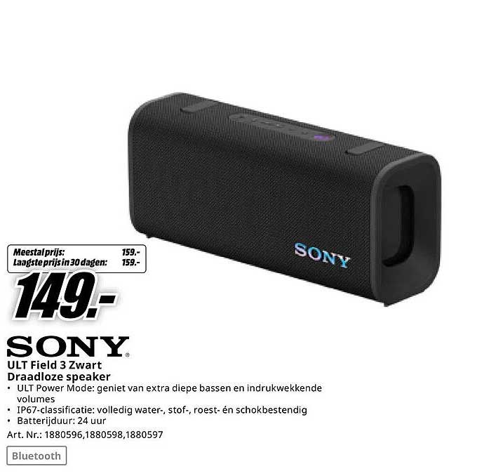 SONY ULT Field 3 Zwart Draadloze speaker