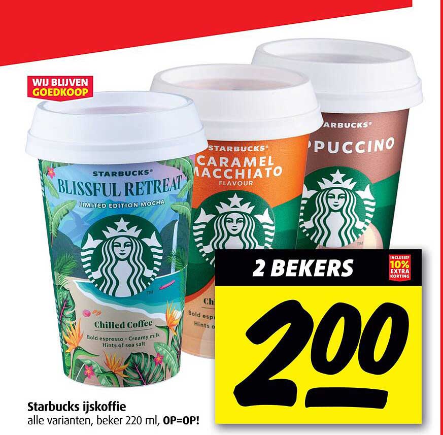 Starbucks ijskoffie alle varianten, beker 220 ml, OP=OP!