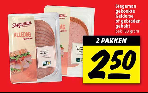 Stegeman gekookte Gelderse of gebraden gehakt pak 150 gram