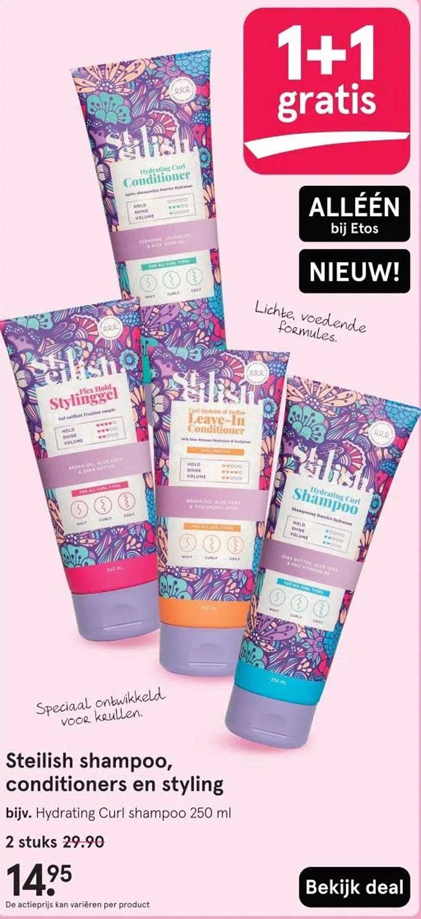 Steilish shampoo, conditioners en styling bijv. Hydrating Curl shampoo 250 ml