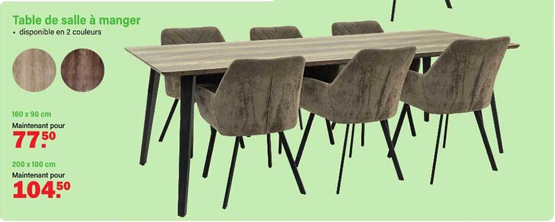 Table de salle à manger - disponible en 2 couleurs