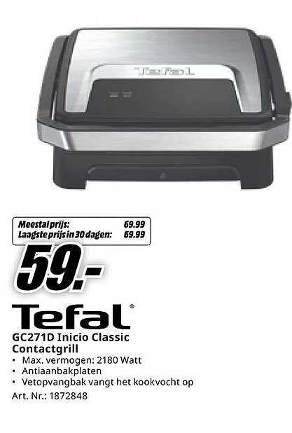 Tefal GC271D Inicio Classic Contactgrill