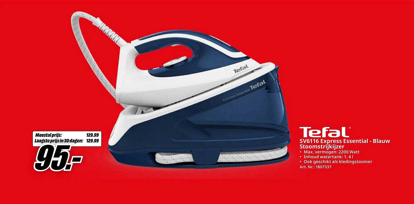 Tefal SV6116 Express Essential - Blauw Stoomstrijkijzer