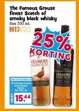 The Famous Grouse finest Scotch of smoky black whisky fles 700 ml.
