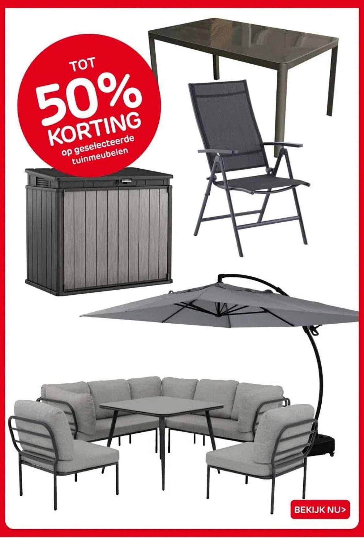 Tot 50% korting op geselecteerde tuinmeubelen