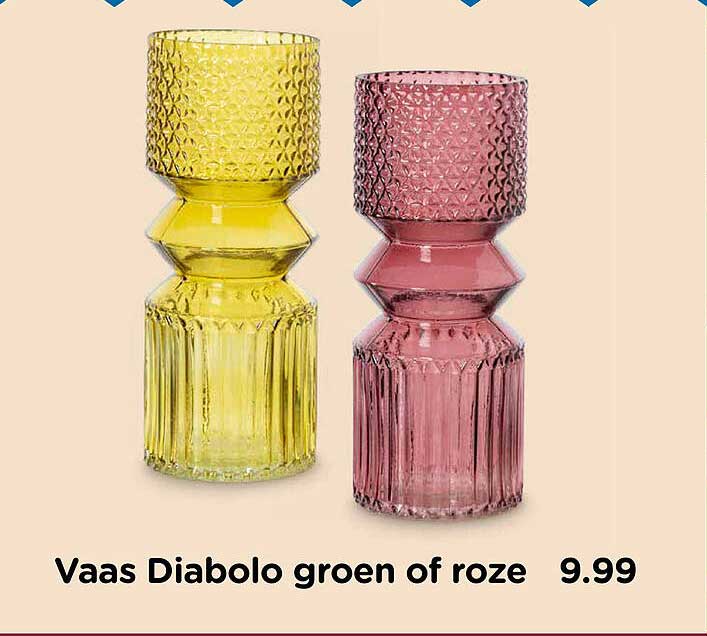 Vaas Diabolo groen of roze