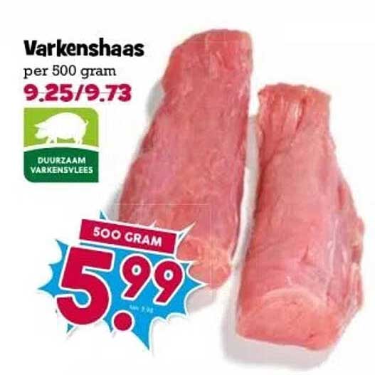 Varkenshaas per 500 gram