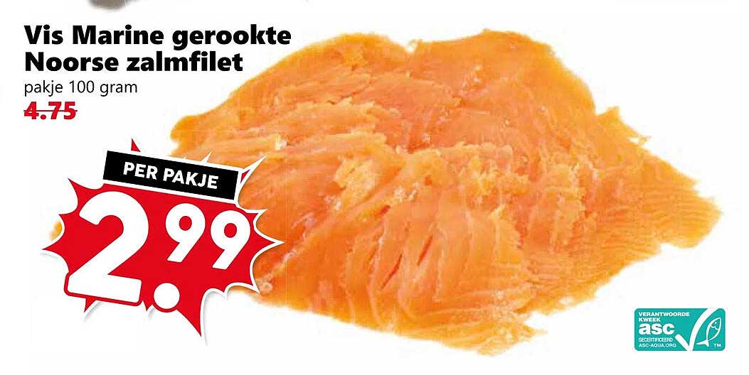 Vis Marine gerookte Noorse zalmfilet