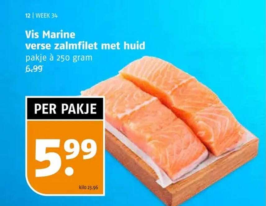 Vis Marine verse zalmfilet met huid