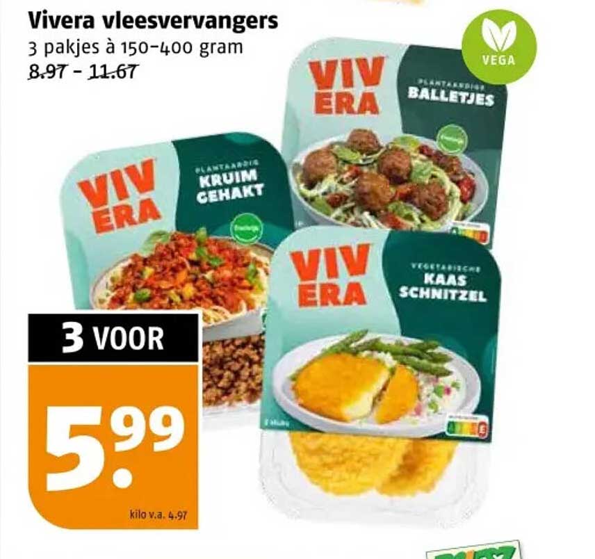 Vivera vleesvervangers 3 pakken à 150-400 gram