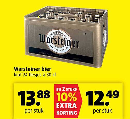 Warsteiner bier krat 24 flesjes à 30 cl