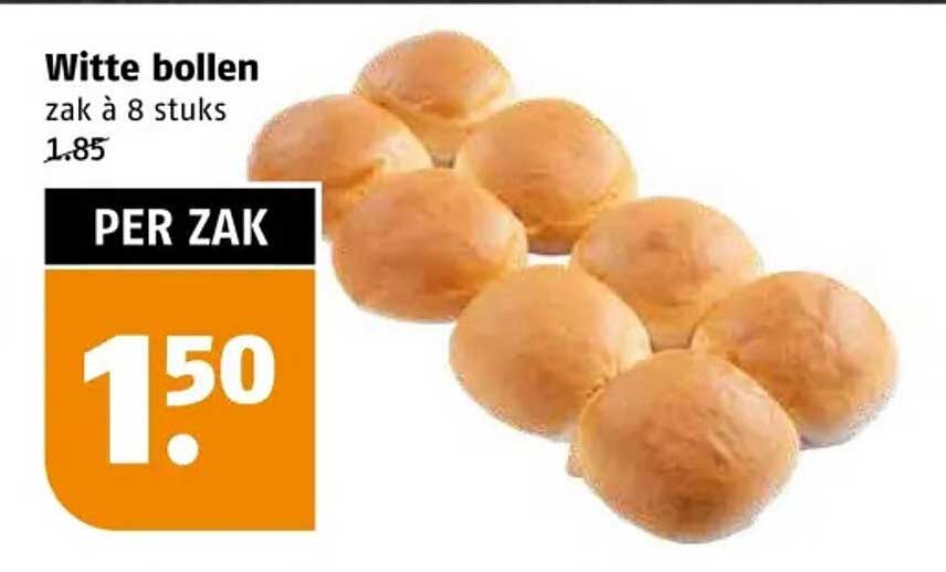 Witte bollen zak à 8 stuks