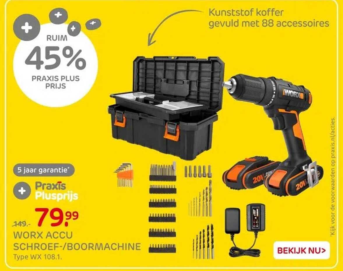 WORX ACCU SCHROEF-/BOORMACHINE Type WX 108.1