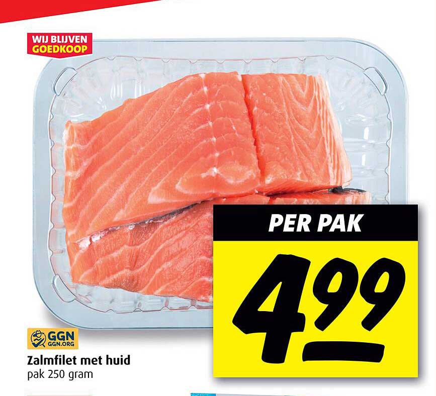Zalmfilet met huid pak 250 gram