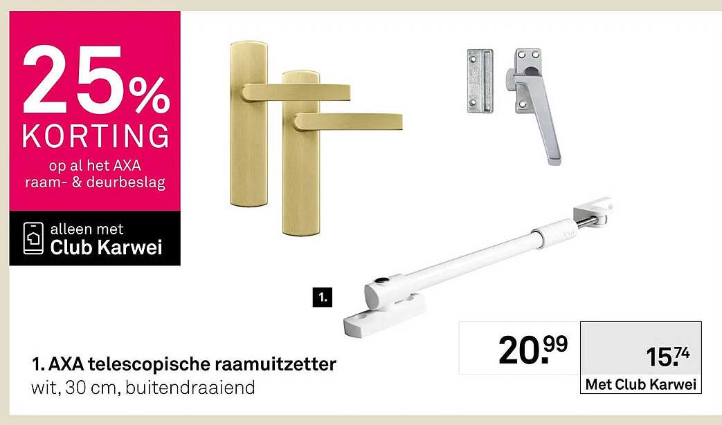 1. AXA telescopische raamuitzetter