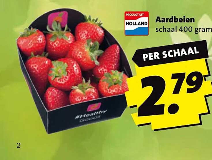 Aardbeien schaal 400 gram PER SCHAAL