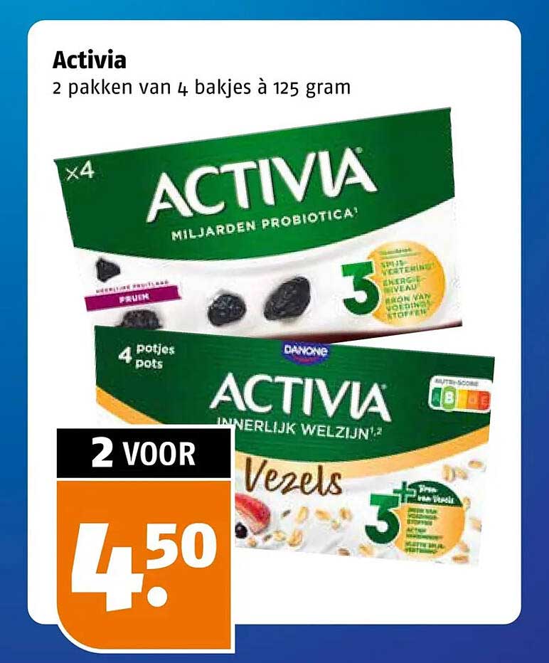 Activia 2 pakken van 4 bakjes à 125 gram