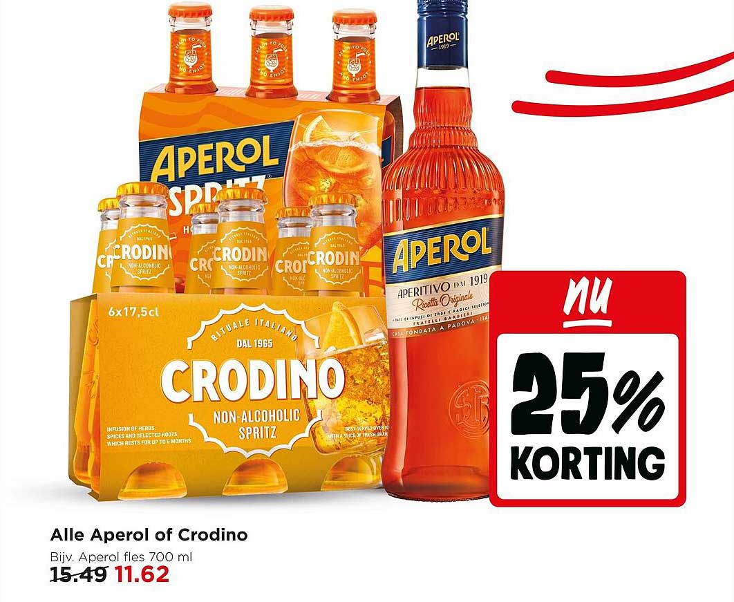 Alle Aperol of Crodino 25% korting