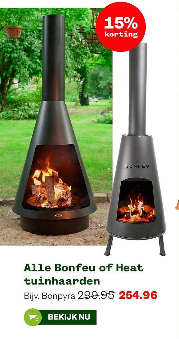 Alle Bonfeu of Heat tuinhaarden 15% korting