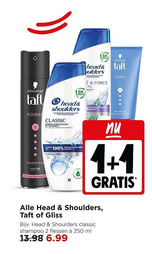 Alle Head & Shoulders, Taft of Gliss 1+1 gratis