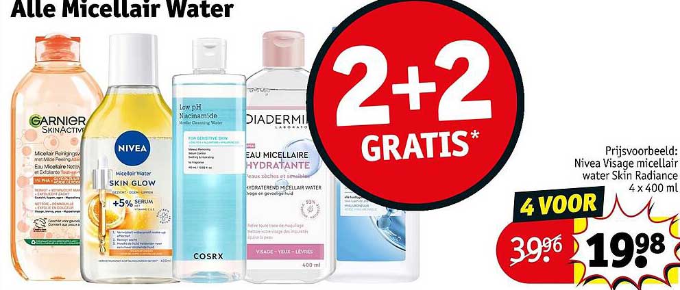 Alle Micellair Water 2+2 GRATIS*