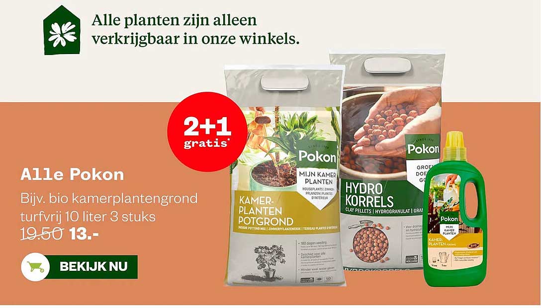 Alle Pokon 2+1 gratis