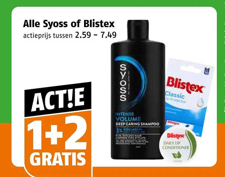 Alle Syoss of Blistex 1+2 GRATIS