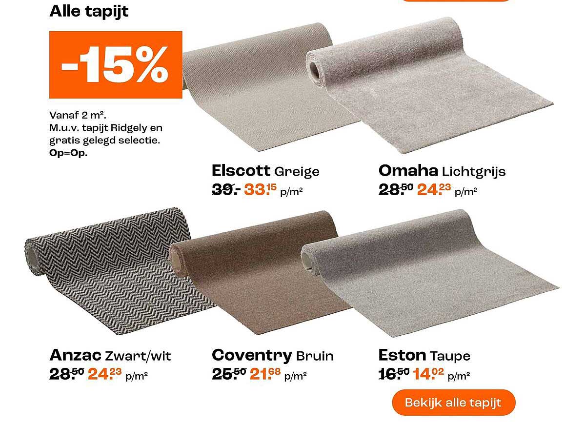 Alle tapijt -15%