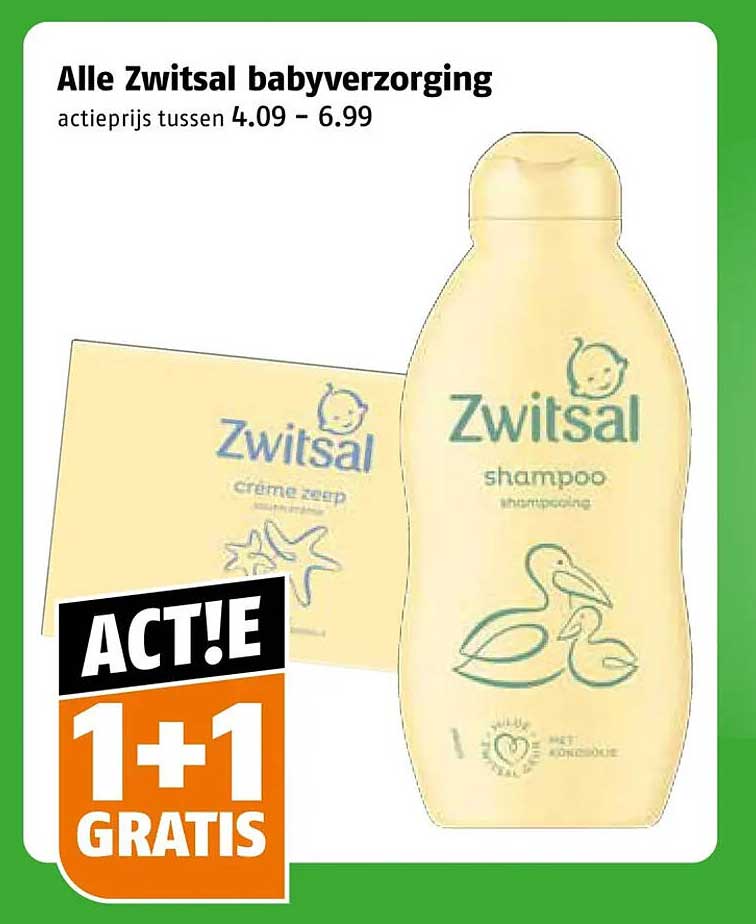 Alle Zwitsal babyverzorging 1+1 gratis