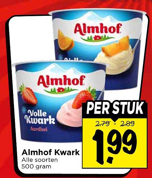 Almhof Kwark Alle soorten 500 gram PER STUK